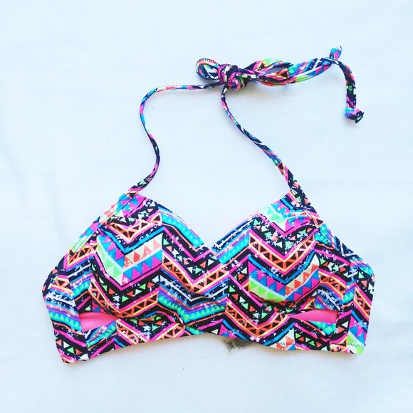 PINK Victoria's Secret Other - VS PINK Cross Front Halter Swimsuit Bikini Top XS